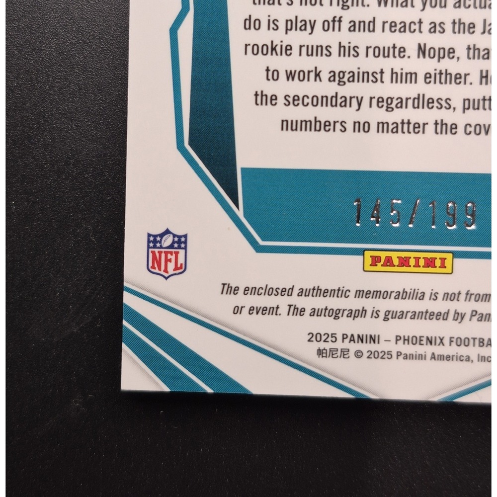 2025 Panini Phoenix Rookie Patch Auto Travis Hunter Bronze Pandora #RPS-THR /199 - Picture 12 of 12